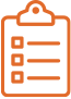 icon internal audit orange clipboard checklist 2