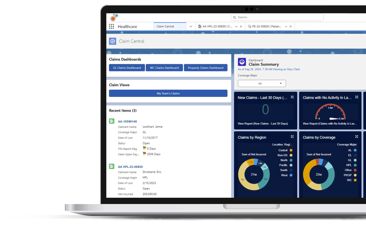 Patient Safety Software dashboard on laptop screen